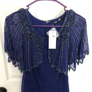 NEVER WORN WITH TAG Romper Blue Beaded